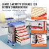 5-Tier Med Utility Cart – Mobile Storage with Drawers/Waste Bins
