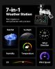 7-in-1 Wi-Fi Weather Station with APP, 7.5-Inch VA Display, Wireless Solar Powered Outdoor Sensor, Rain Gauge, Indoor Outdoor for Weather Forecast