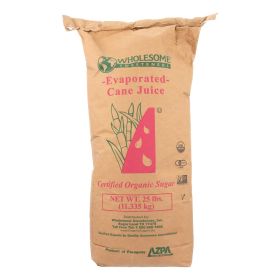 Wholesome Sweetener/Certified Organic Cane Sugar: 25 lb Bulk