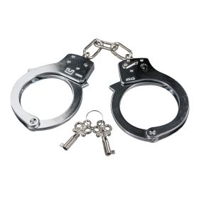 Double Lock Steel Handcuffs – Durable Nickel-Plated Restraint (Color: Silver)