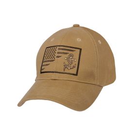 US Navy Anchor Flag Cap – Low Profile Tactical Fit for Outdoors (Color: Coyote Brown)