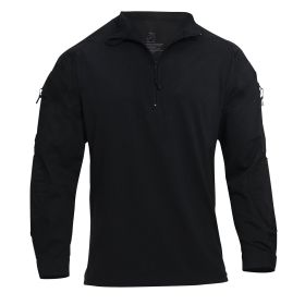 1/4 Zip Tactical Combat Shirt – Lightweight & Durable for Survival (Color: Black, size: S)