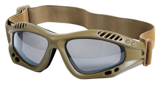 Tactical Goggles – Lightweight Eye Protection/UV Smoke Lenses (Color: Coyote Brown)
