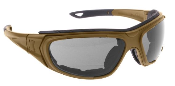 Interchangeable Optical System/Convertible Sunglasses/Goggles (Color: Coyote Brown)
