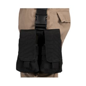 Drop Leg Double Mag Pouch - Adjustable Tactical Ammo Storage (Color: Black)