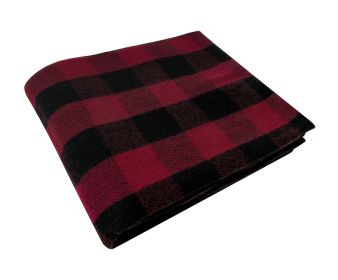 Plaid Wool Survival Blanket Heavy Duty 62x80 Warmth Insulation (Color: Red Plaid)