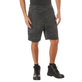 Midnight Camo BDU Shorts – Stealth Survival/Outdoor Cargo (Color: Midnight Black Camo, size: M)