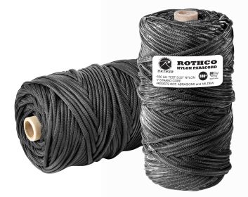 550 Paracord 300ft Tube – Type III Survival/Emergency Line (Color: Black)