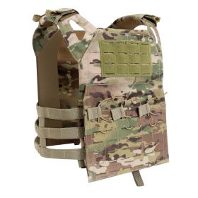 Laser Cut MOLLE Armor Vest – Lightweight Tactical Plate Carrier (Color: MultiCam, size: Regular)