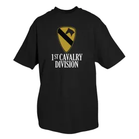 1st Cavalry Division T-Shirt – Comfortable Black Short Sleeve (Option: SHIRT BLACK  XXL *SY)