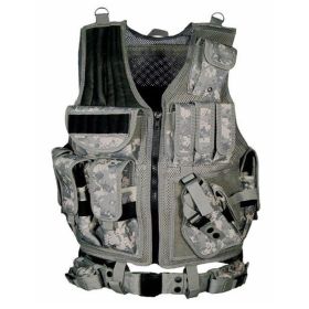 Tactical Combat Vest With Molle System And Adjustable Fit (Option: ACU)