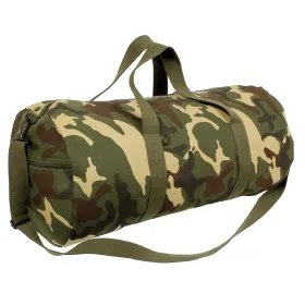 Canvas Shoulder Duffle Bag – Emergency & Gear Transport Bag (Color: Woodland Camo, size: 19 Inches)