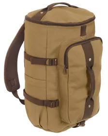 Convertible Canvas Duffle Backpack – 30L Emergency Gear Bag (Color: Coyote Brown)