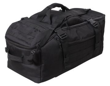 Convertible Mission Bag – 3-Way Carry Tactical Duffle/Backpack (Color: Black)