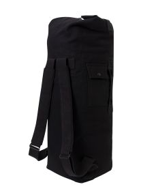 Canvas Double Strap Duffle Bag – Heavy-Duty Gear Hauler (Color: Black)