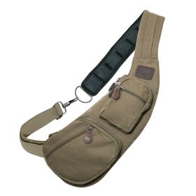 Crossbody Canvas Sling Bag - Compact EDC/Survival Vital Pack (Color: Vintage Olive Drab)