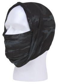 Tactical Neck Gaiter Wrap: Multi-Use Survival/Covert Face Cover (Color: Black Camo)