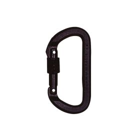 Locking D Carabiner – Reliable Screwgate Aluminum Gear Clip (Color: Black)