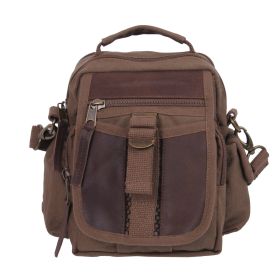 Vintage Canvas & Leather Shoulder Bag – Survival Gear Carrier (Color: brown)