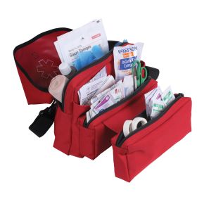 EMS Medical Field Pouch – Vital Rapid Access First Aid Carrier (Color: Red)