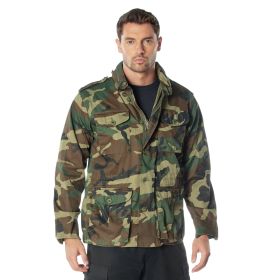 Vintage Lightweight M-65 Field Jacket – All-Season Tactical Coat (Color: Woodland Camo, size: S)
