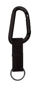 80MM Jumbo Carabiner – Lightweight Web Strap Key Ring (Color: Black)