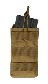 MOLLE Open Top Single Mag Pouch: Rapid-Access Rifle Carrier (Color: Coyote Brown)