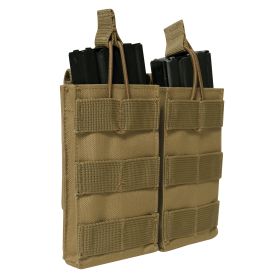MOLLE Open Top Double Mag Pouch – Dual Magazine Carrier (Color: Coyote Brown)