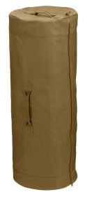 Canvas Duffle Bag – Durable With Side Zip Gear Transport Bag (Color: Coyote Brown, size: 25" x 42")