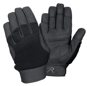 Mechanics Gloves - Comfy/Padded Tactical Grip Hand Protection (Color: Black, size: S)