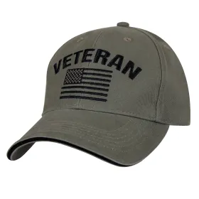 Vintage Veteran Low Profile Cap – Embroidered Patriot Hat (Color: Olive Drab)