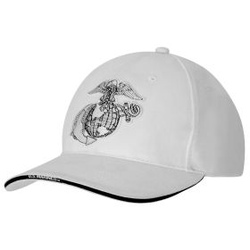 USMC Eagle Globe Anchor Cap/Low Profile Tactical/Outdoor Hat (Color: White)