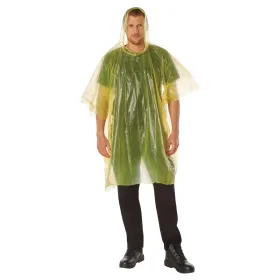 All Weather Emergency Poncho – Packable Rain Protection (Color: Yellow)
