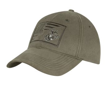 USMC Eagle, Globe & Anchor Flag Cap – Adjustable Low Profile (Color: Olive Drab)