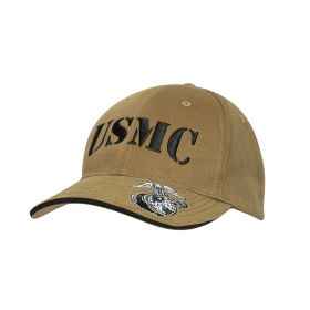 Vintage USMC Embroidered Cap: Low Profile Tactical Head Gear (Color: Coyote Brown)