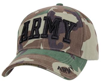 Army Insignia Low Profile Cap: Tactical Embroidered Hat/Outdoor (Color: Woodland Camo)