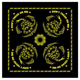 Gadsden “Don’t Tread On Me” Bandana – 22x22 Survival Cloth (Color: Black / Yellow)