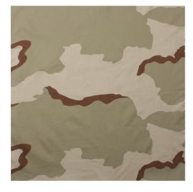 Classic Camo Bandana – 22x22 Tactical Survival/Outdoor Cloth (Color: Tri-Color Desert Camo)