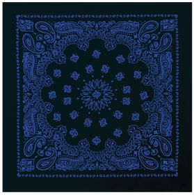 Trainmen Paisley Bandana – 27x27 Survival and Outdoor Cloth (Color: Black / Blue)