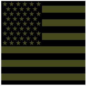 Subdued U.S. Flag Bandana – Tactical Multi-Use Survival Cloth (Length: 22 Inches, Color: Olive Drab / Black)