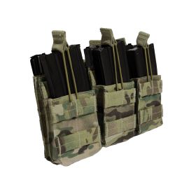MOLLE Open Top Six Rifle Mag Pouch - High-Capacity/Retention (Color: MultiCam)