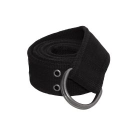 Vintage D-Ring Belt – Tough Adjustable Cotton Tactical/Gun/ Belt (Color: Black, size: L)
