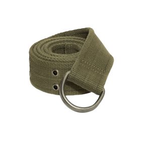 Vintage D-Ring Belt – Tough Adjustable Cotton Tactical/Gun/ Belt (Color: Olive Drab, size: L)