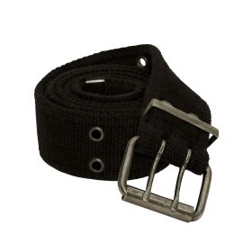 Vintage Double Prong Belt – Adjustable Cotton Survival Wear (Color: Black, size: Xl)
