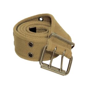 Vintage Double Prong Belt – Adjustable Cotton Survival Wear (Color: Khaki, size: Xl)