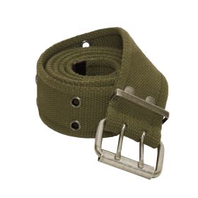 Vintage Double Prong Belt – Adjustable Cotton Survival Wear (Color: Olive Drab, size: M)