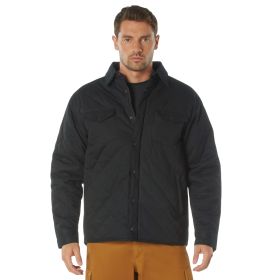 Diamond Quilted Cotton Jacket – Cold Weather Survival Layer (Color: Black, size: S)