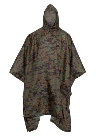 Rip-Stop Survival Poncho – Waterproof Emergency Rain Shelter (Color: Woodland Digital Camo)