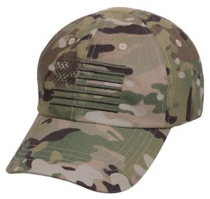 Tactical Operator Cap - US Flag Field Hat for Outdoor/Sun Cover (Color: MultiCam)