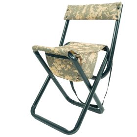 Deluxe Folding Stool/Storage Pouch – Portable Survival Seating (Color: ACU Digital Camo)